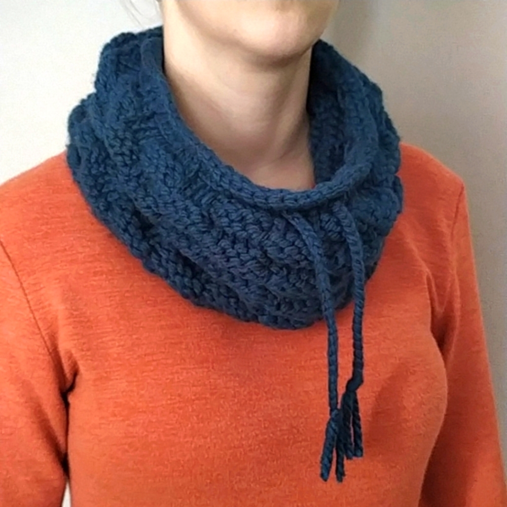 Cowl Neck Drawstring Scarf